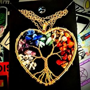Heart shaped tree of life pendants